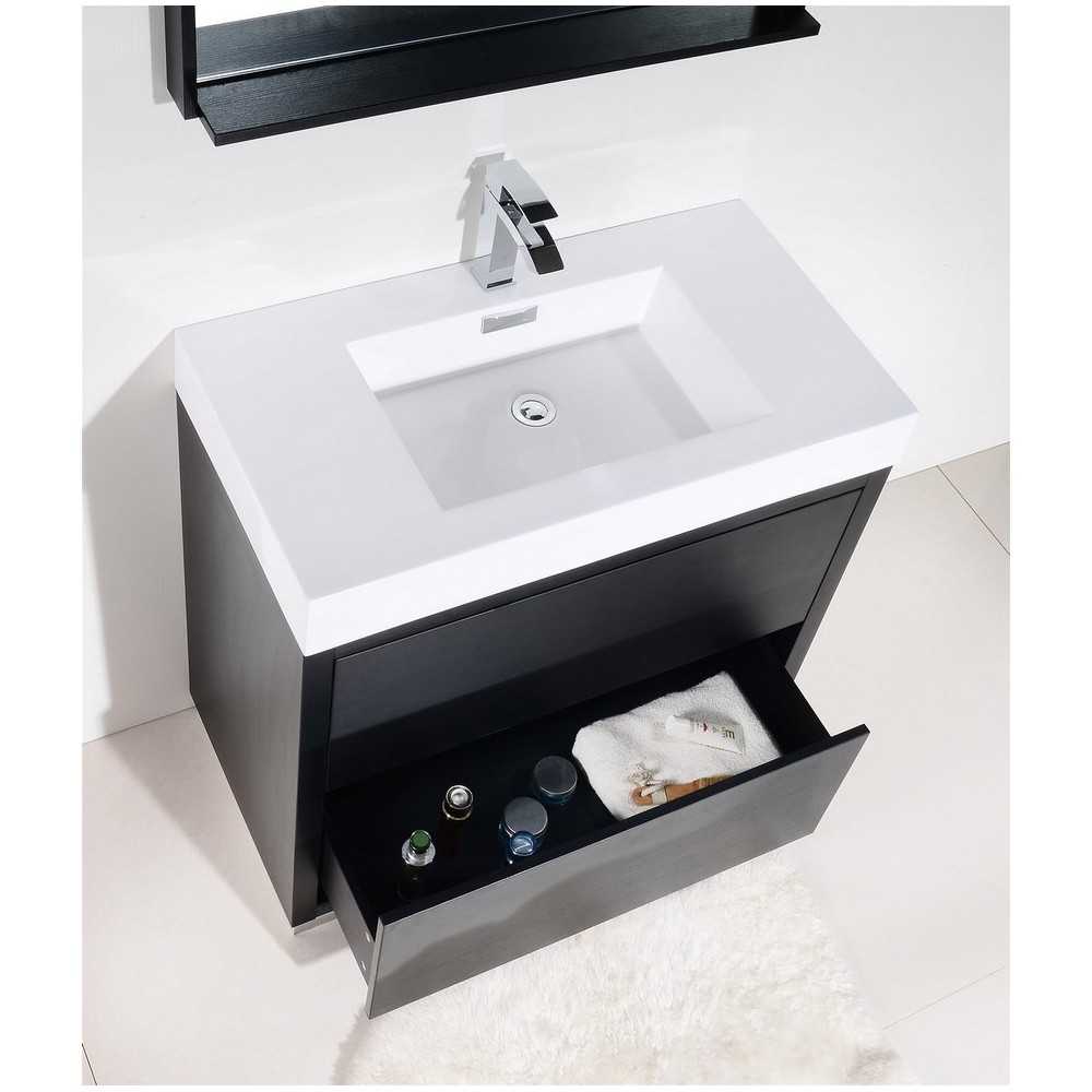 Bliss 36" Black Free Standing Modern Bathroom Vanity