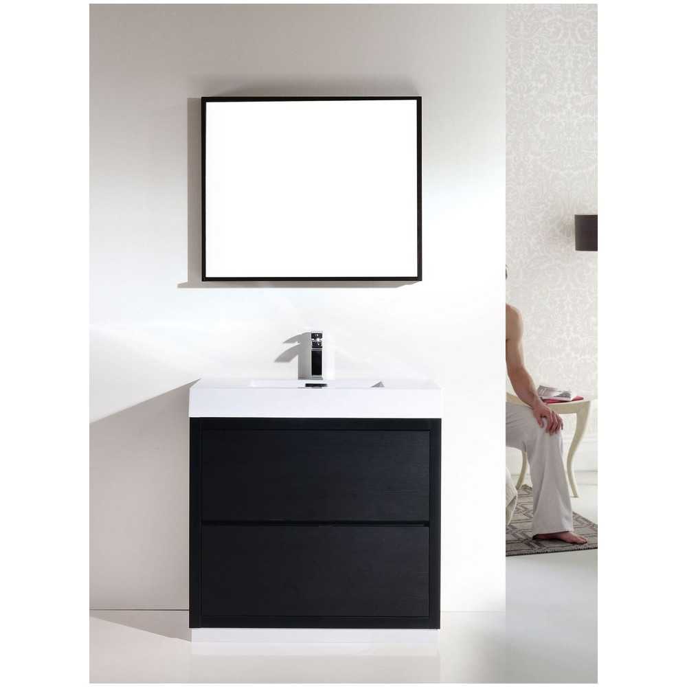 Bliss 36" Black Free Standing Modern Bathroom Vanity