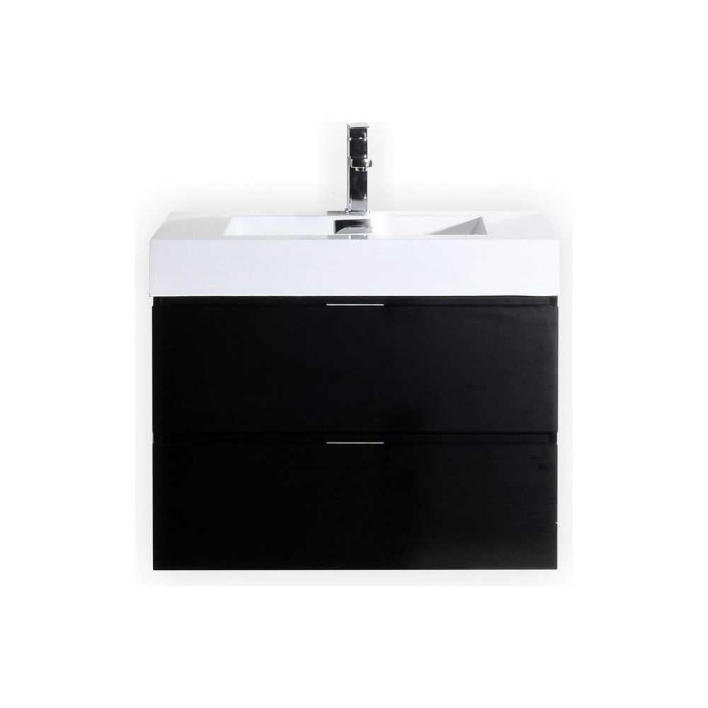 Bliss 36" Black Wall Mount Modern Bathroom Vanity