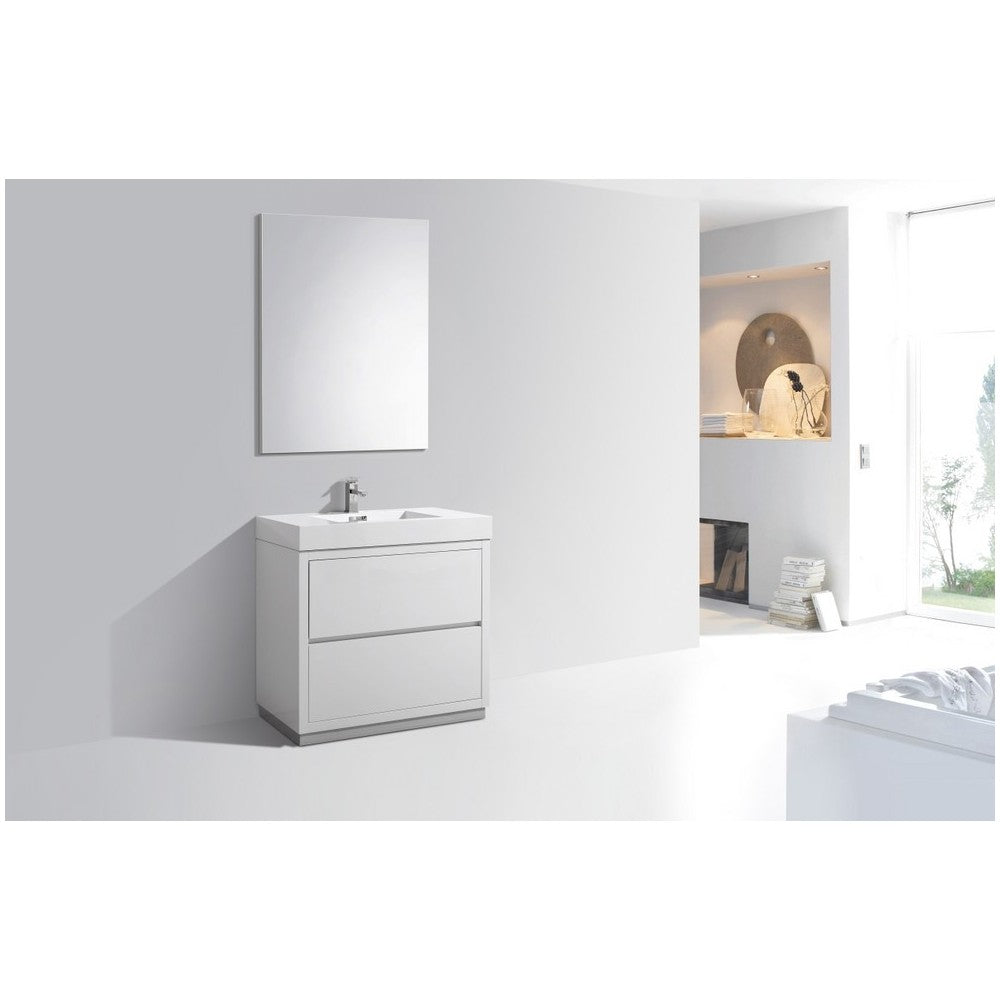 Bliss 36" High Gloss White Free Standing Modern Bathroom Vanity