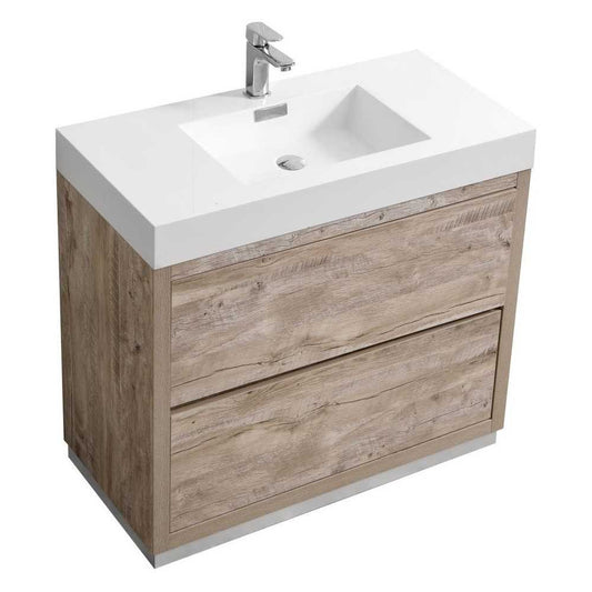 Bliss 36" Nature Wood Free Standing Modern Bathroom Vanity