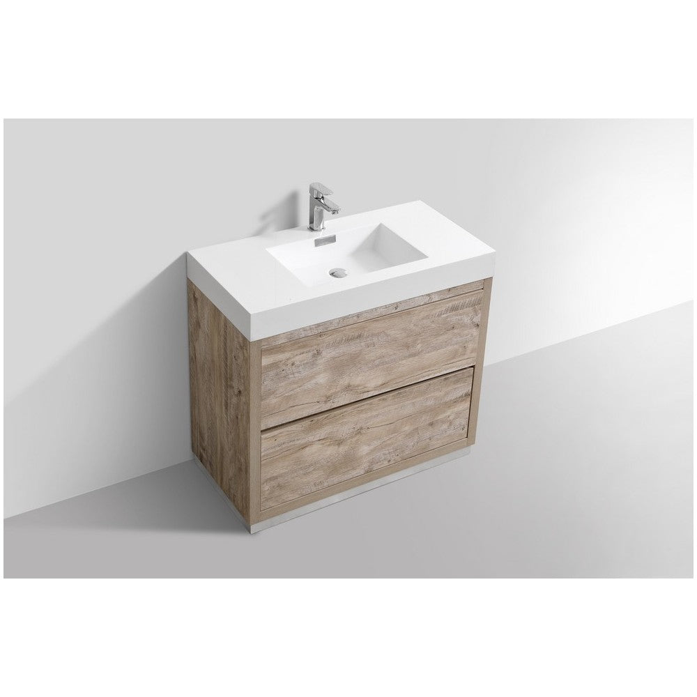 Bliss 36" Nature Wood Free Standing Modern Bathroom Vanity