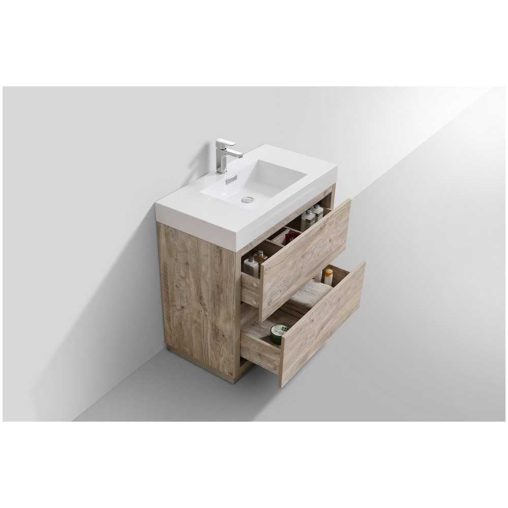 Bliss 36" Nature Wood Free Standing Modern Bathroom Vanity