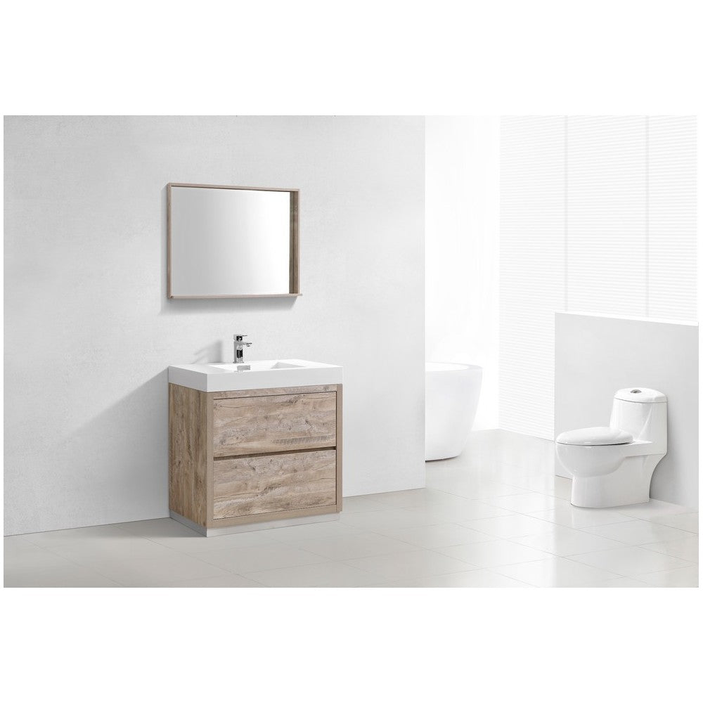 Bliss 36" Nature Wood Free Standing Modern Bathroom Vanity