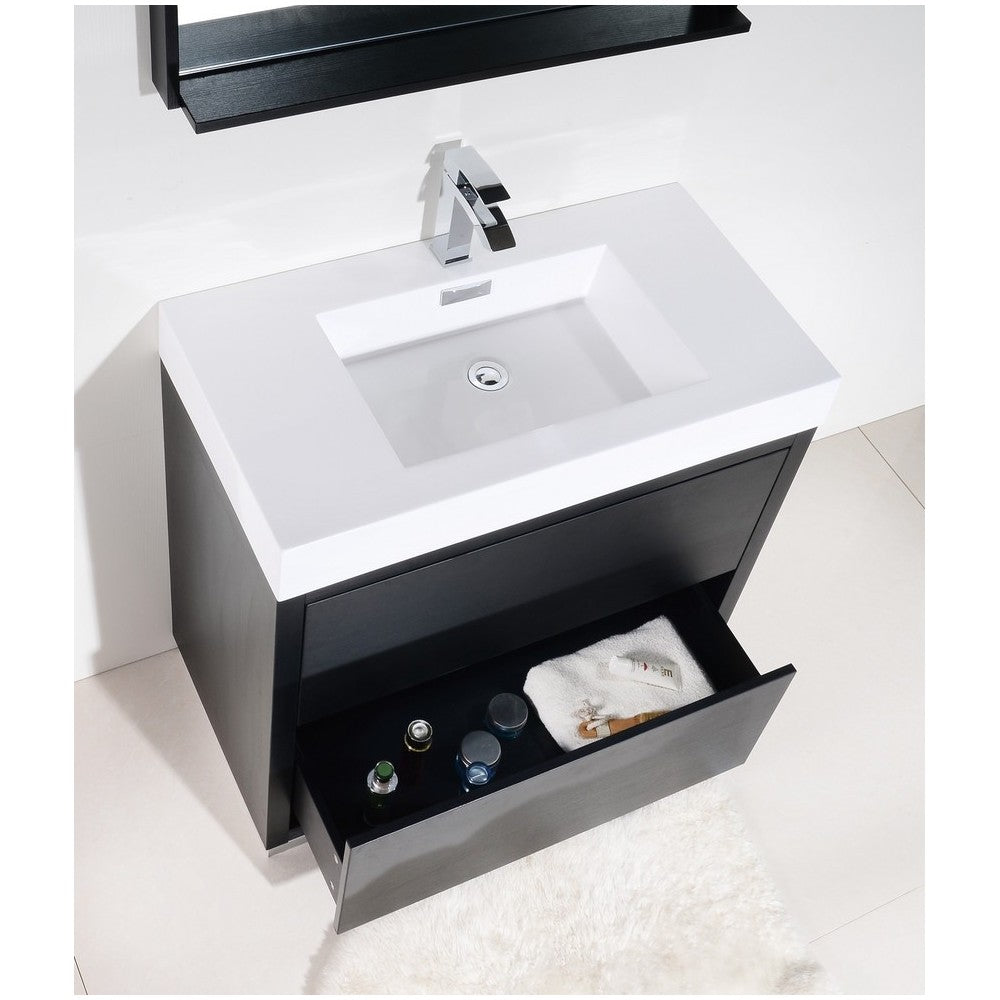 Bliss 40" Black Free Standing Modern Bathroom Vanity