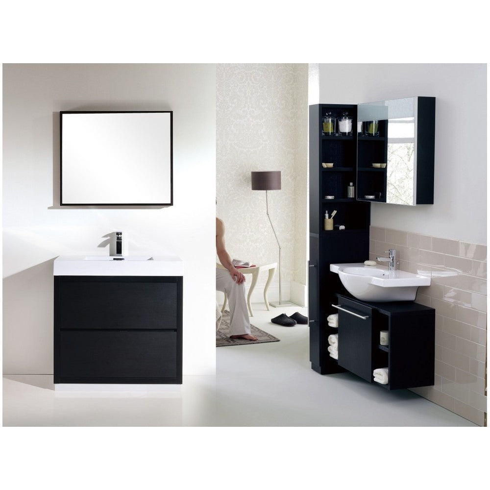 Bliss 40" Black Free Standing Modern Bathroom Vanity