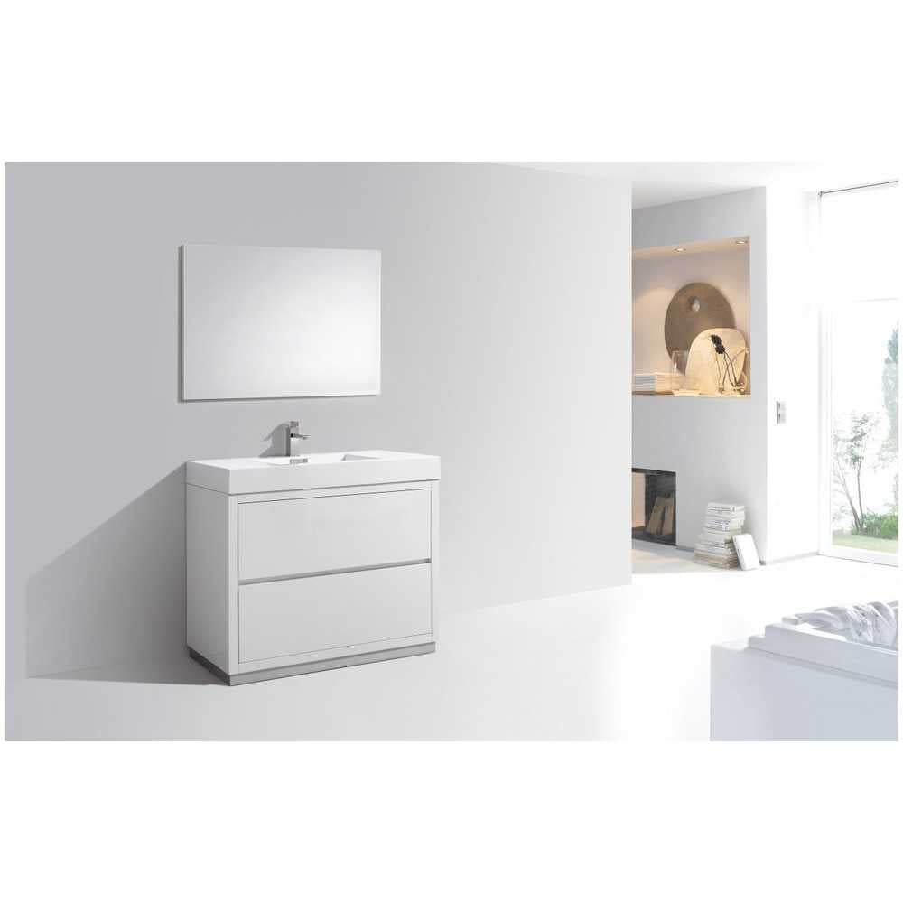 Bliss 40" High Gloss White Free Standing Modern Bathroom Vanity