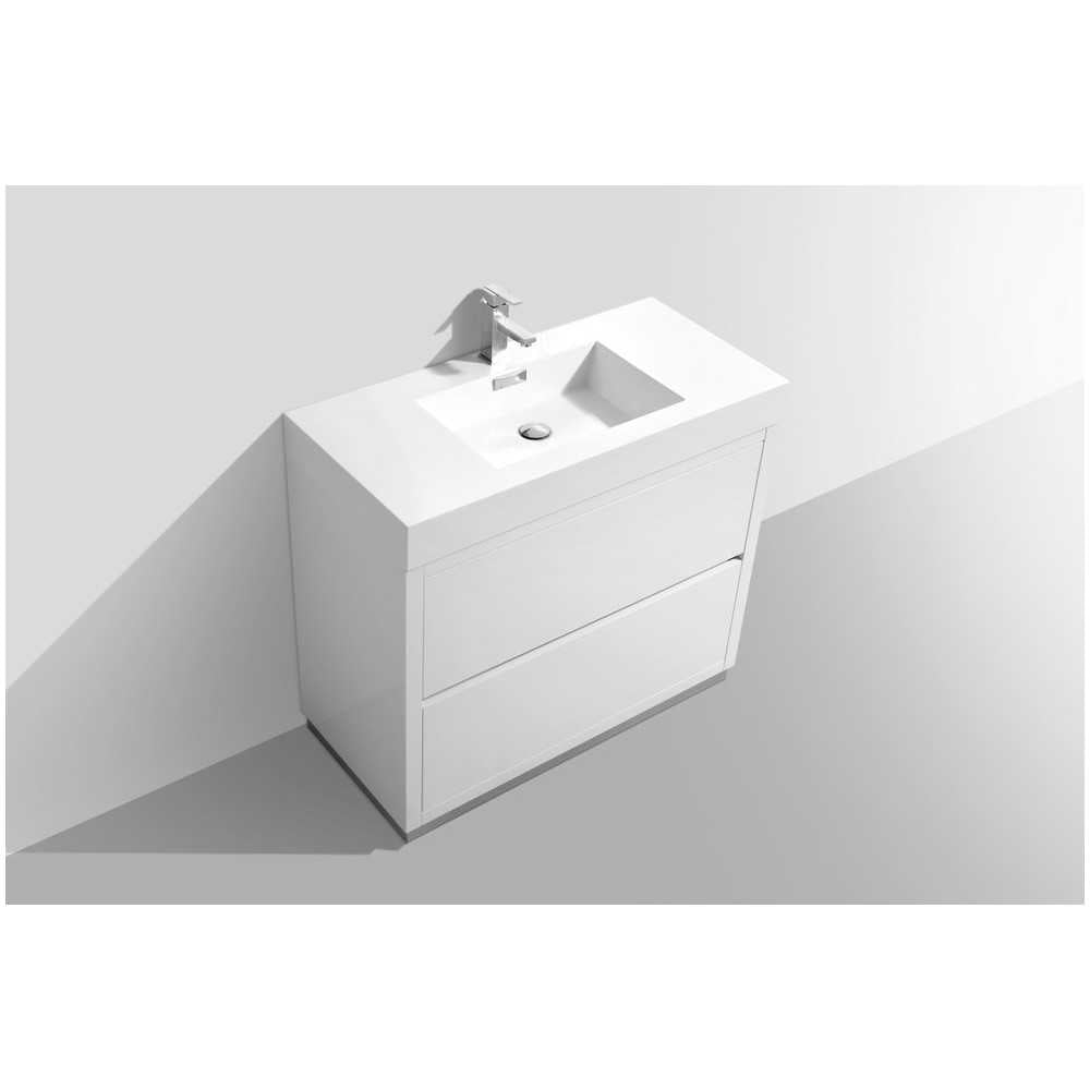 Bliss 40" High Gloss White Free Standing Modern Bathroom Vanity