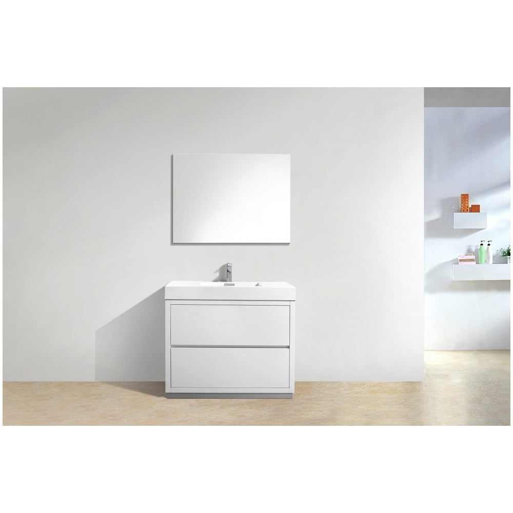 Bliss 40" High Gloss White Free Standing Modern Bathroom Vanity