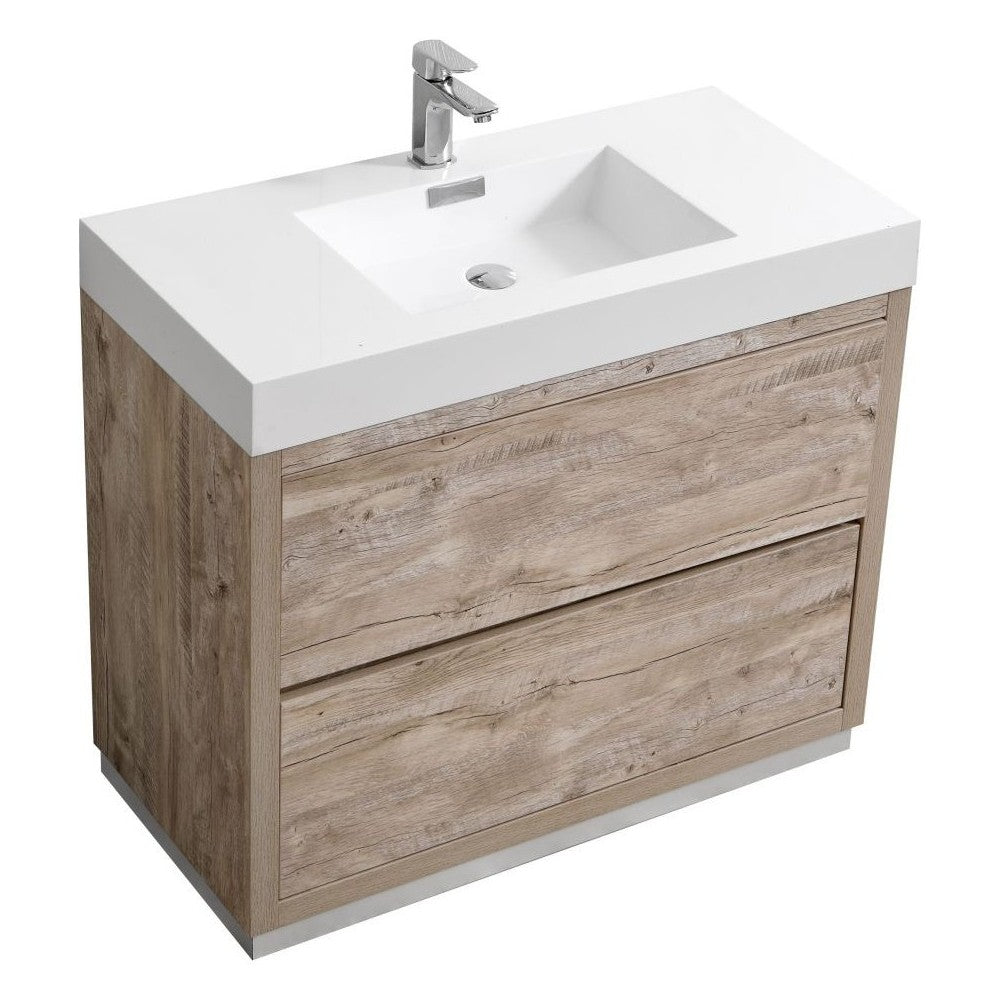 Bliss 40" Nature Wood Free Standing Modern Bathroom Vanity