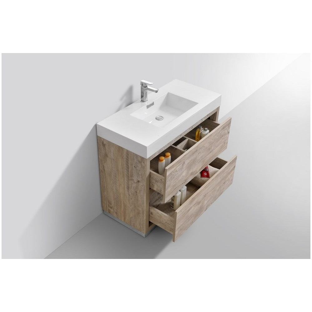 Bliss 40" Nature Wood Free Standing Modern Bathroom Vanity