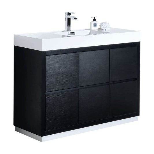 Bliss 48" Black Free Standing Modern Bathroom Vanity