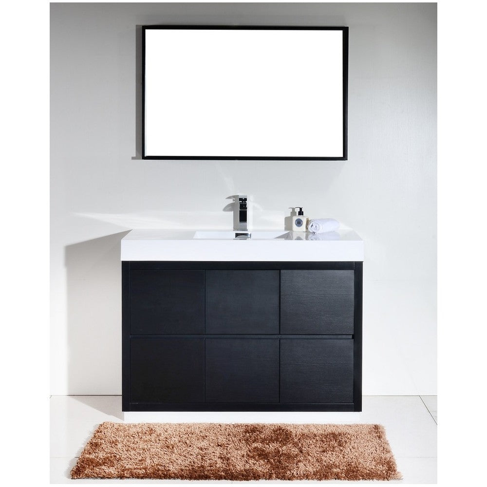 Bliss 48" Black Free Standing Modern Bathroom Vanity