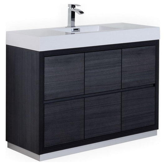 Bliss 48" Gray Oak Free Standing Modern Bathroom Vanity