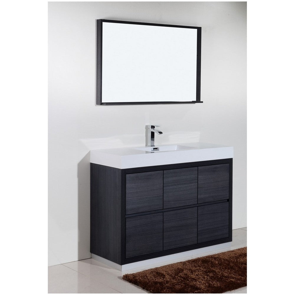 Bliss 48" Gray Oak Free Standing Modern Bathroom Vanity