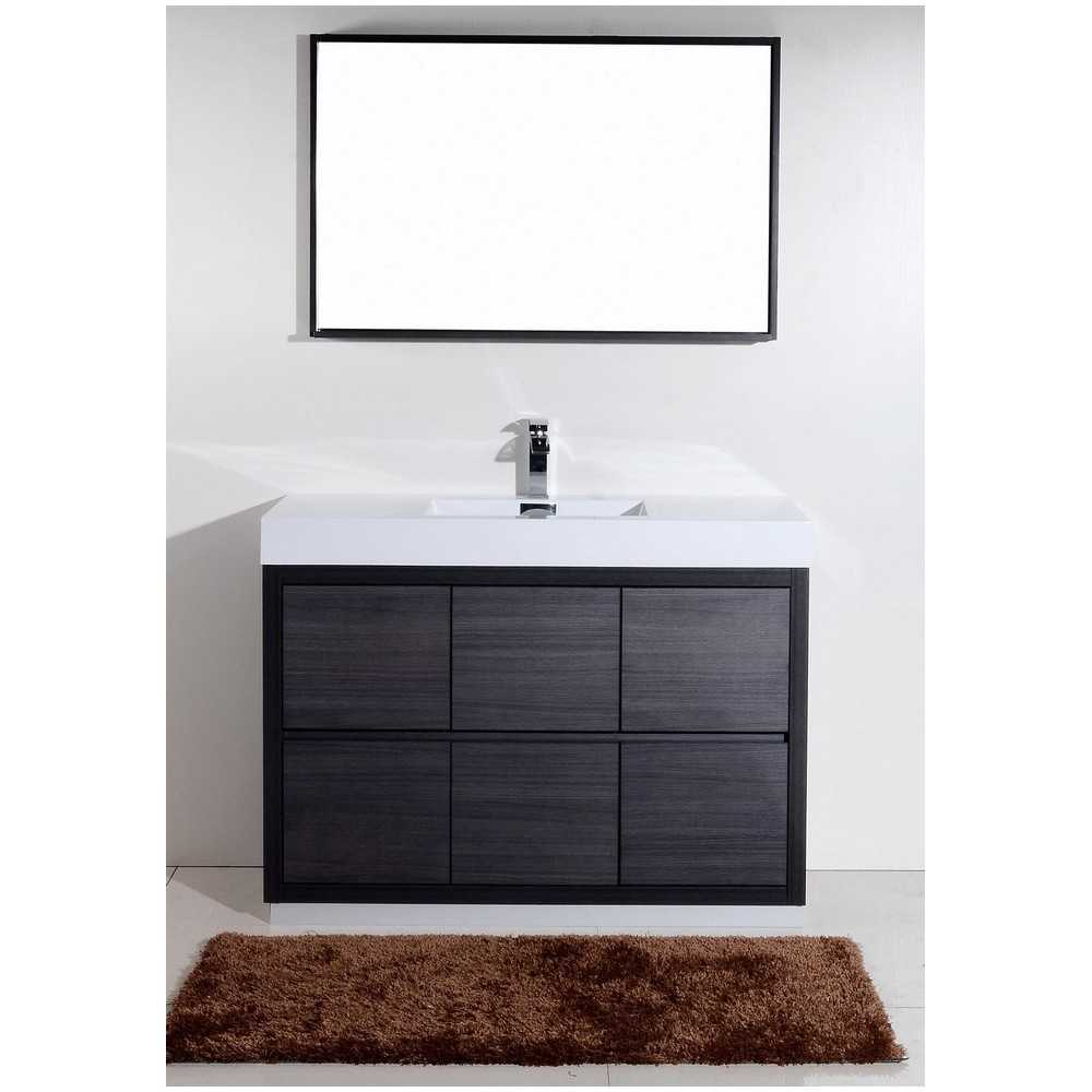 Bliss 48" Gray Oak Free Standing Modern Bathroom Vanity