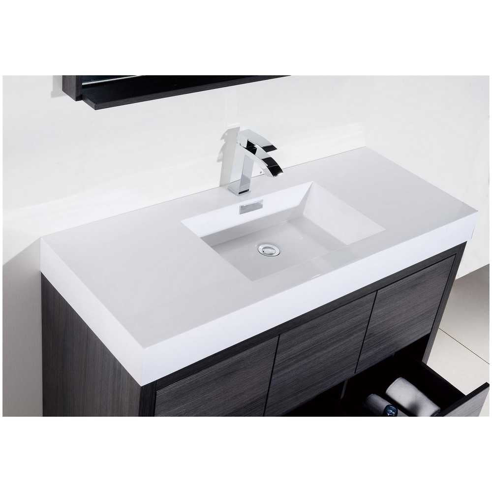 Bliss 48" Gray Oak Free Standing Modern Bathroom Vanity