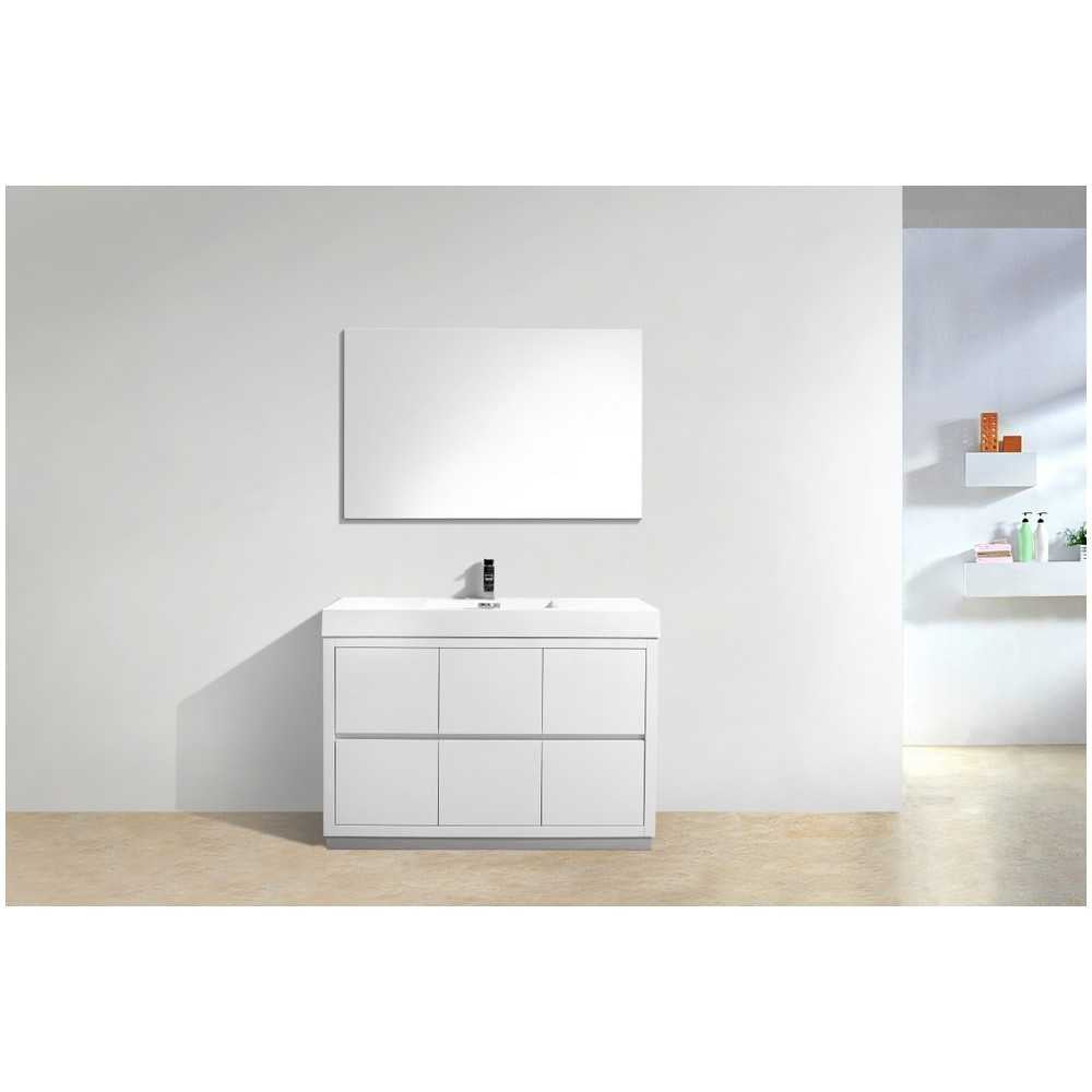 Bliss 48" High Gloss White Free Standing Modern Bathroom Vanity