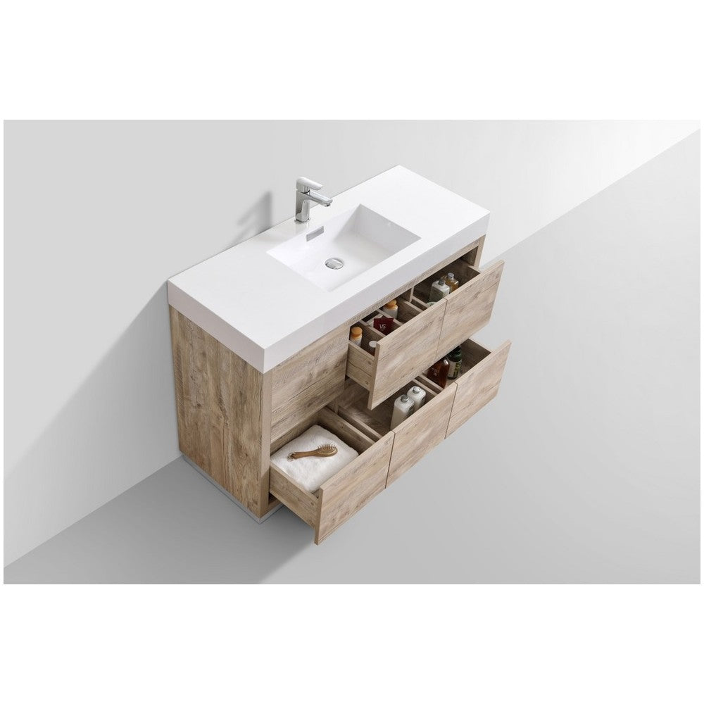 Bliss 48" Nature Wood Free Standing Modern Bathroom Vanity