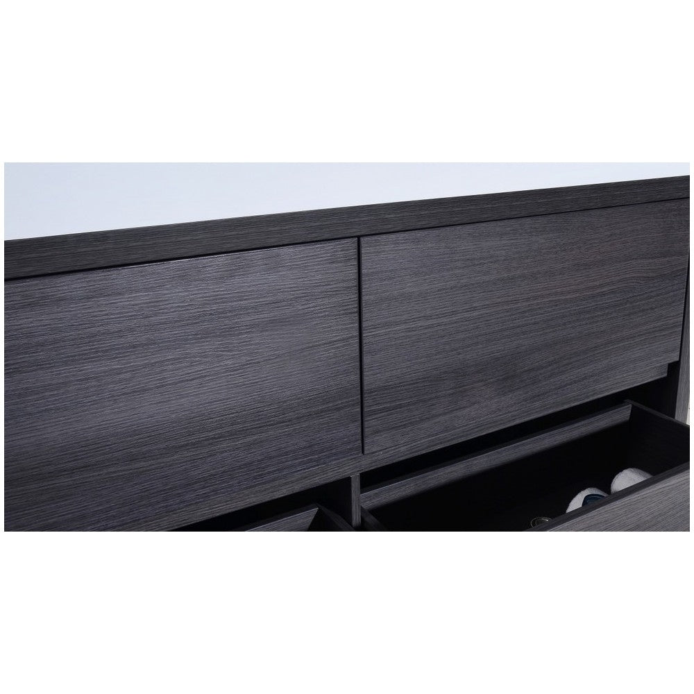 Bliss 60" Double Sink Gray Oak Free Standing Modern Bathroom Vanity