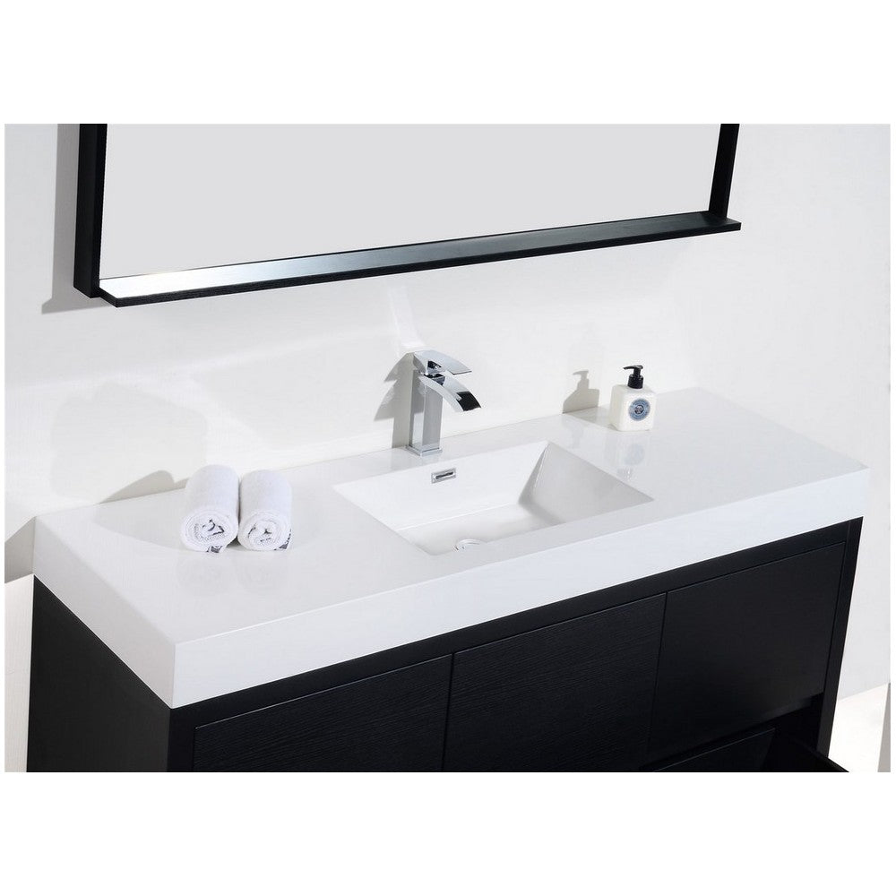 Bliss 60" Single Sink Black Free Standing Modern Bathroom Vanity