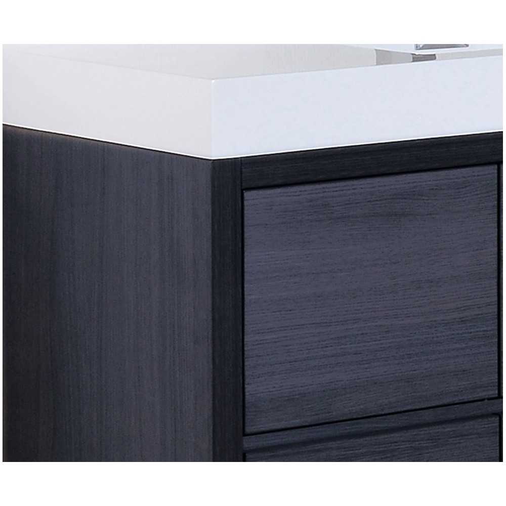 Bliss 60" Single Sink Gray Oak Free Standing Modern Bathroom Vanity