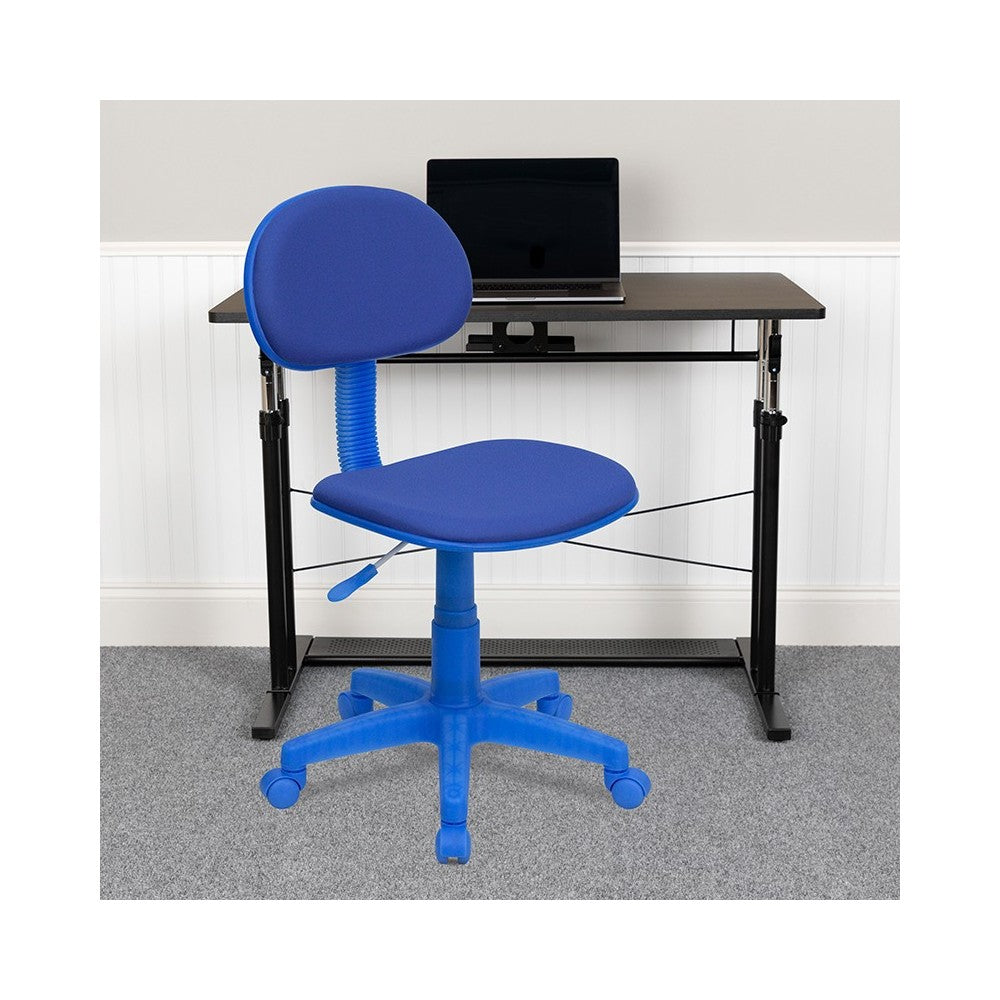 Blue Fabric Swivel Task Office Chair