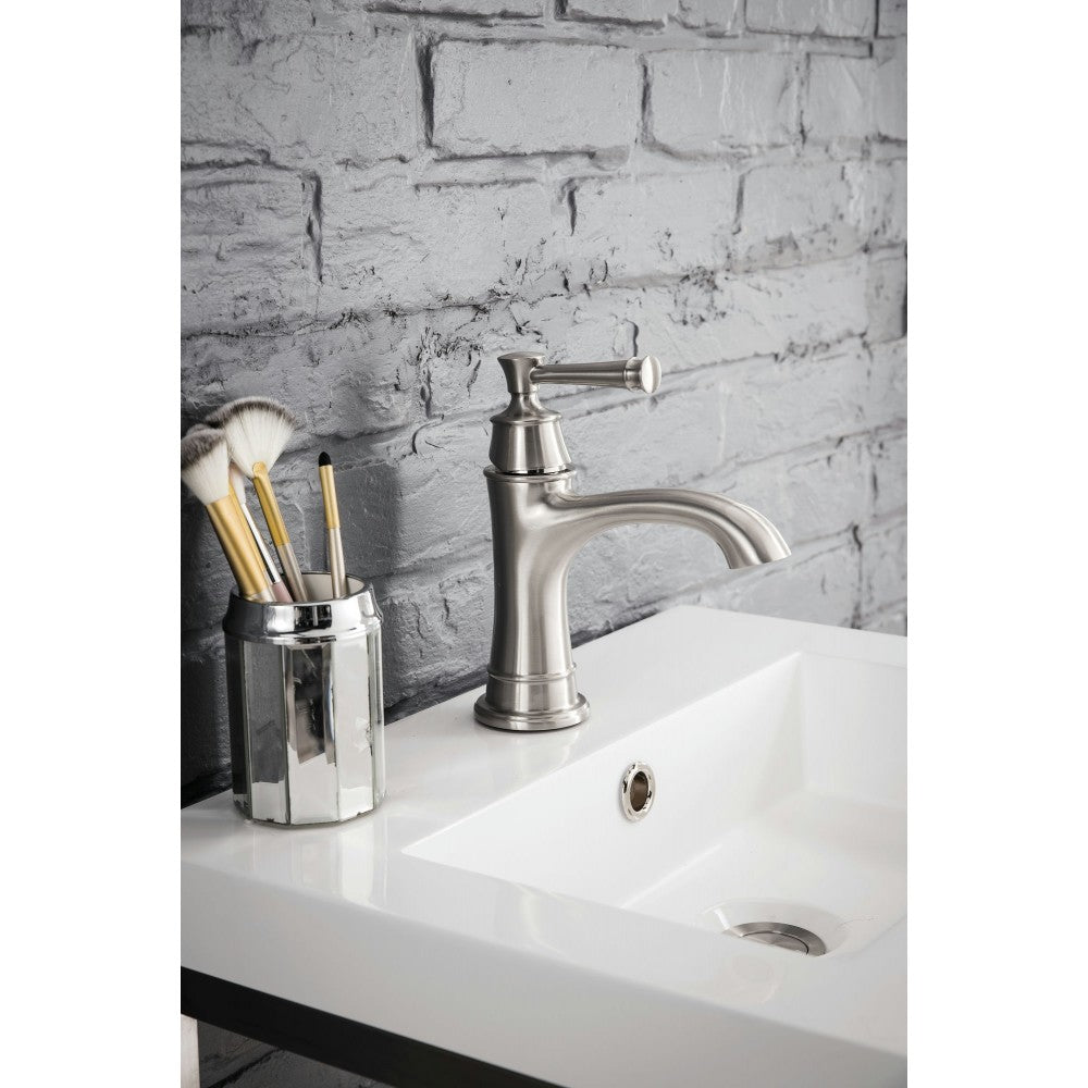 Boston 20" Stainless Steel Sink Console Nickel w/White Glossy Composite Top