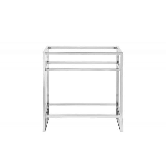 Boston 31.5" Stainless Steel Sink Console, Brushed Nickel