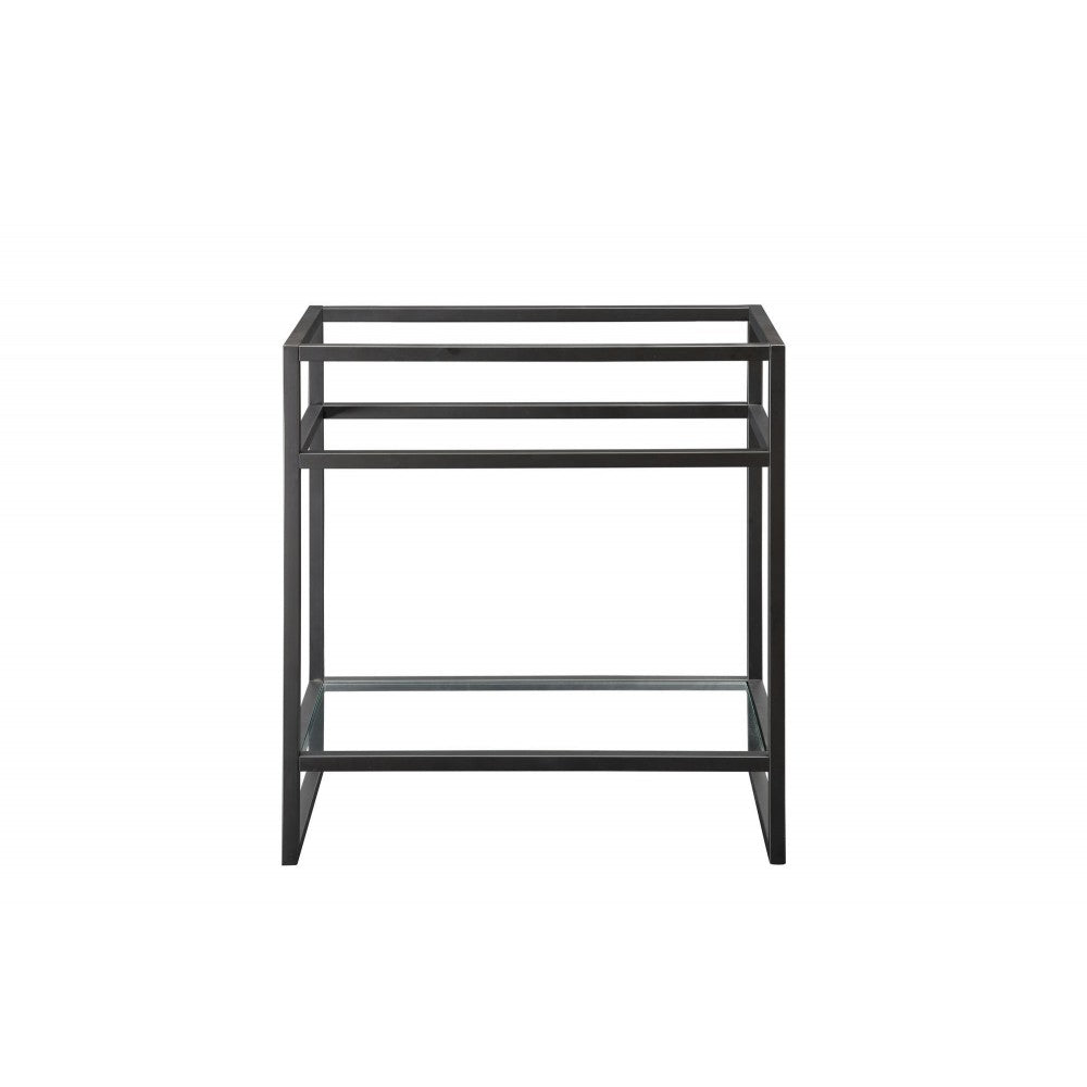 Boston 31.5" Stainless Steel Sink Console, Matte black