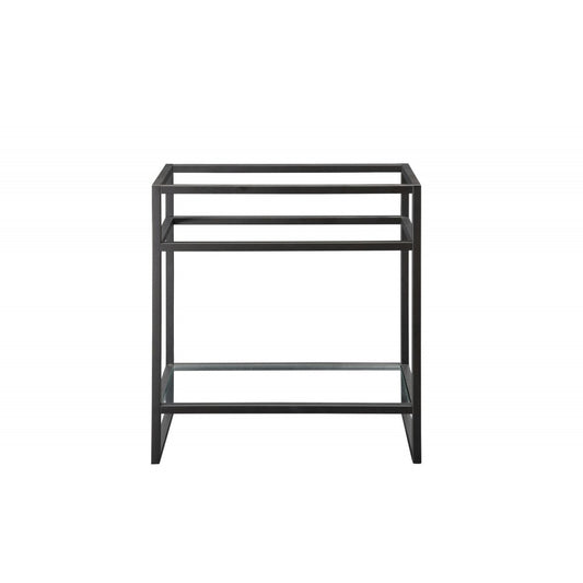 Boston 31.5" Stainless Steel Sink Console, Matte black