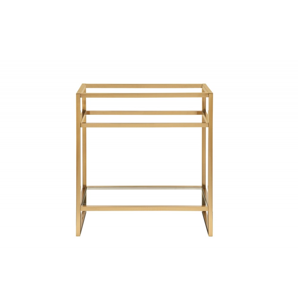 Boston 31.5" Stainless Steel Sink Console, Radiant Gold