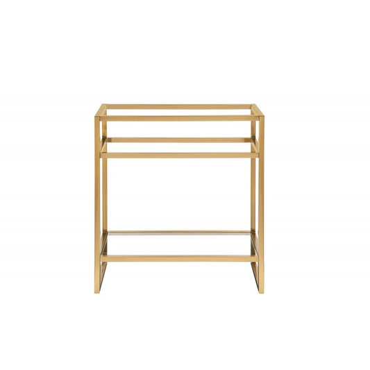 Boston 31.5" Stainless Steel Sink Console, Radiant Gold