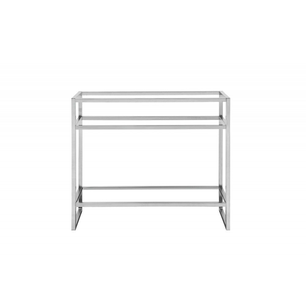 Boston 39.5" Stainless Steel Sink Console, Brushed Nickel