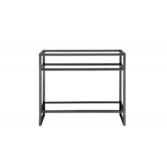 Boston 39.5" Stainless Steel Sink Console, Matte Black