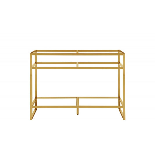 Boston 47" Stainless Steel Sink Console (Double Basins), Radiant Gold