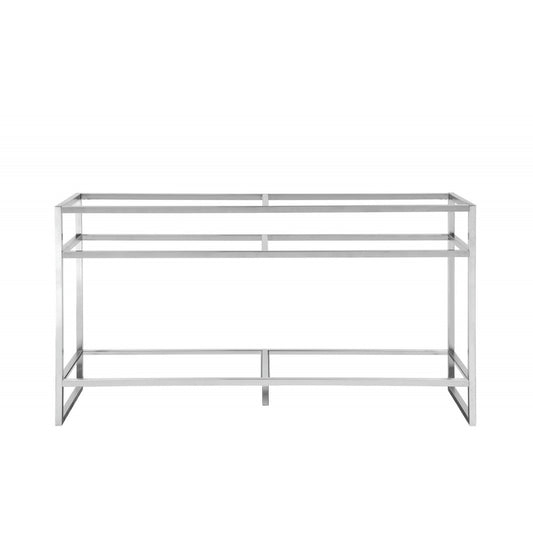 Boston 63" Stainless Steel Sink Console (Double Basins), Brushed Nickel