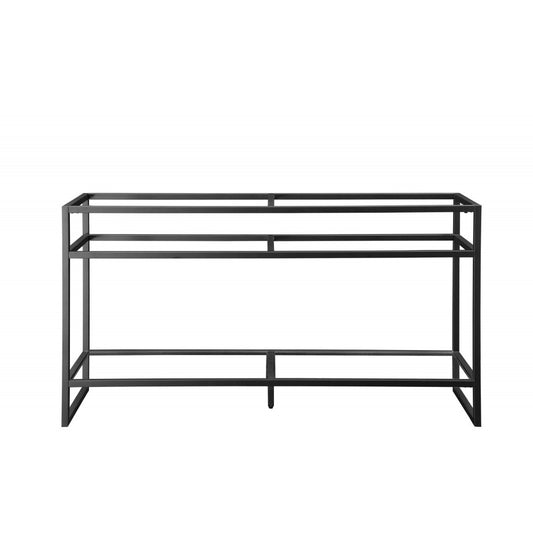 Boston 63" Stainless Steel Sink Console (Double Basins), Matte black