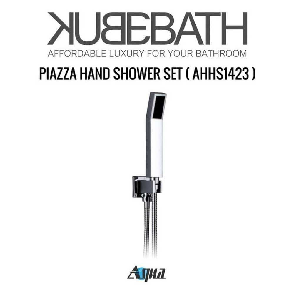 Brass Shower Set With 12" Square Rain Shower, Handheld and 4 Body Jets