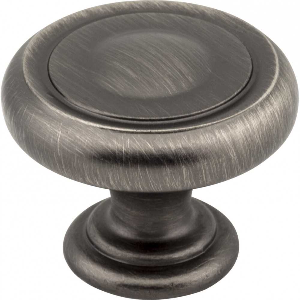 1-1/2" Overall Length Distressed Antique Silver Square Tahoe Cabinet Knob