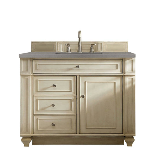 Bristol 36" Single Vanity, Vintage Vanilla, w/ 3 CM Gray Expo Quartz Top