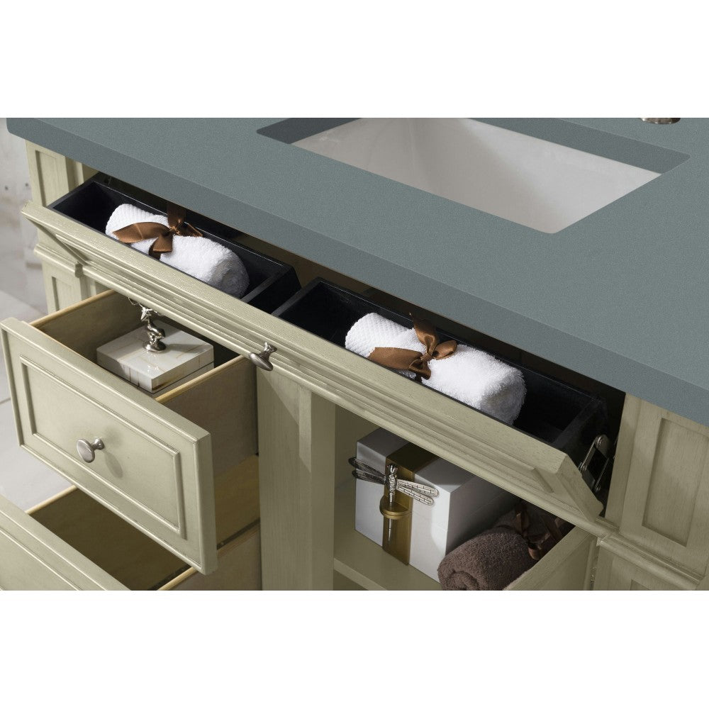 Bristol 36" Single Vanity, Vintage Vanilla, w/ 3 CM Cala Blue Quartz Top
