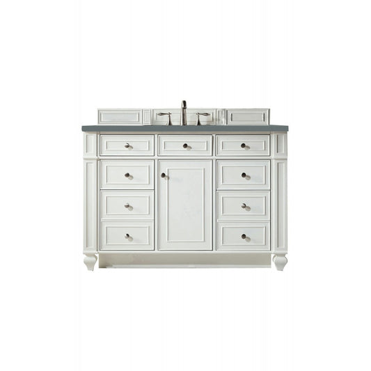 Bristol 48" Single Vanity, Bright White, w/ 3 CM Cala Blue Quartz Top