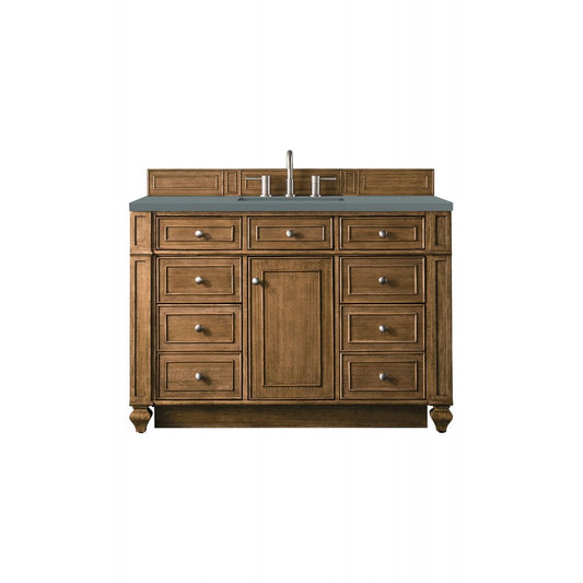 Bristol 48" Single Vanity, Saddle Brown, w/ 3 CM Cala Blue Quartz Top
