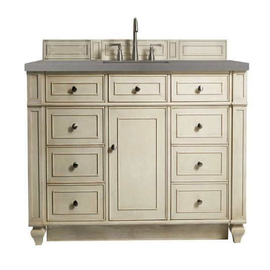 Bristol 48" Single Vanity, Vintage Vanilla, w/ 3 CM Gray Expo Quartz Top
