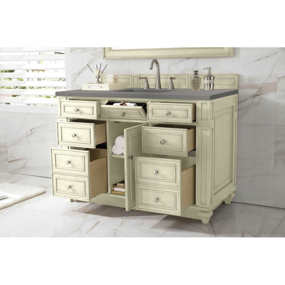 Bristol 48" Single Vanity, Vintage Vanilla, w/ 3 CM Gray Expo Quartz Top