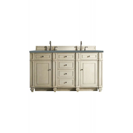 Bristol 60" Double Vanity, Vintage Vanilla, w/ 3 CM Cala Blue Quartz Top