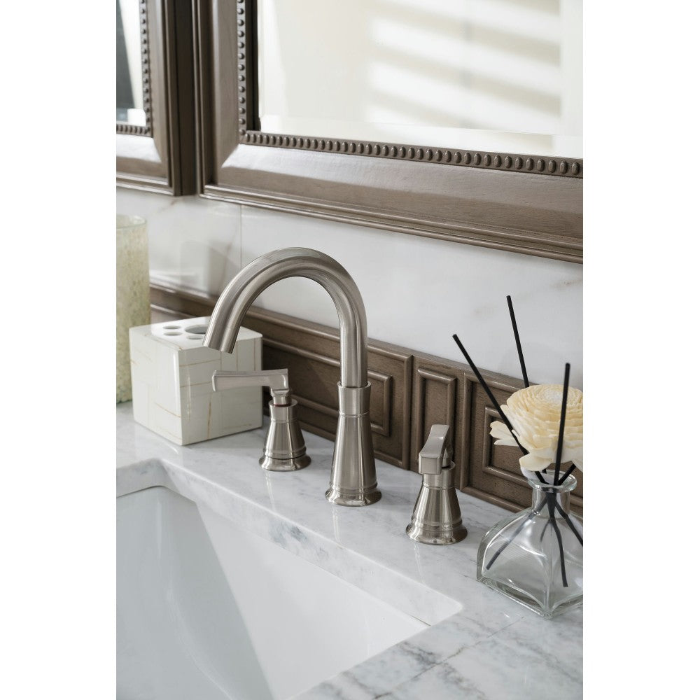 Bristol 60" Double Vanity Walnut w/3 CM Arctic Fall Solid Surface Top