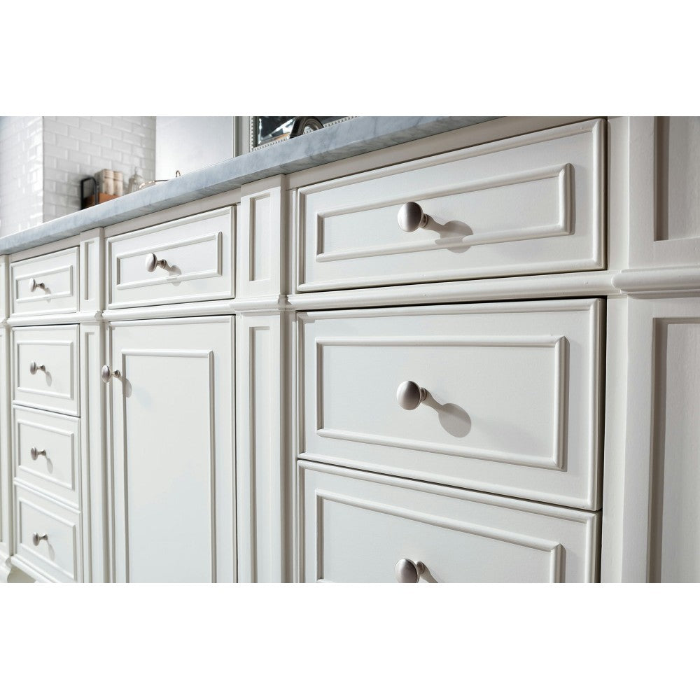 Bristol 60" Single Vanity, Bright White, w/ 3 CM Carrara Marble Top