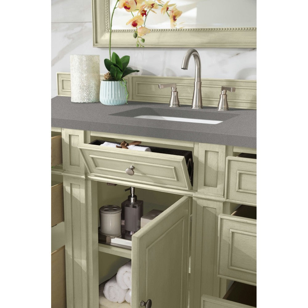 Bristol 60" Single Vanity, Vintage Vanilla, w/ 3 CM Gray Expo Quartz Top